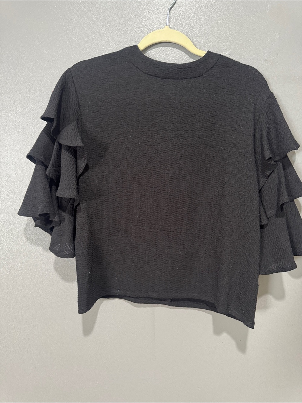 Black Ruffle Sleeve Women’s Top
